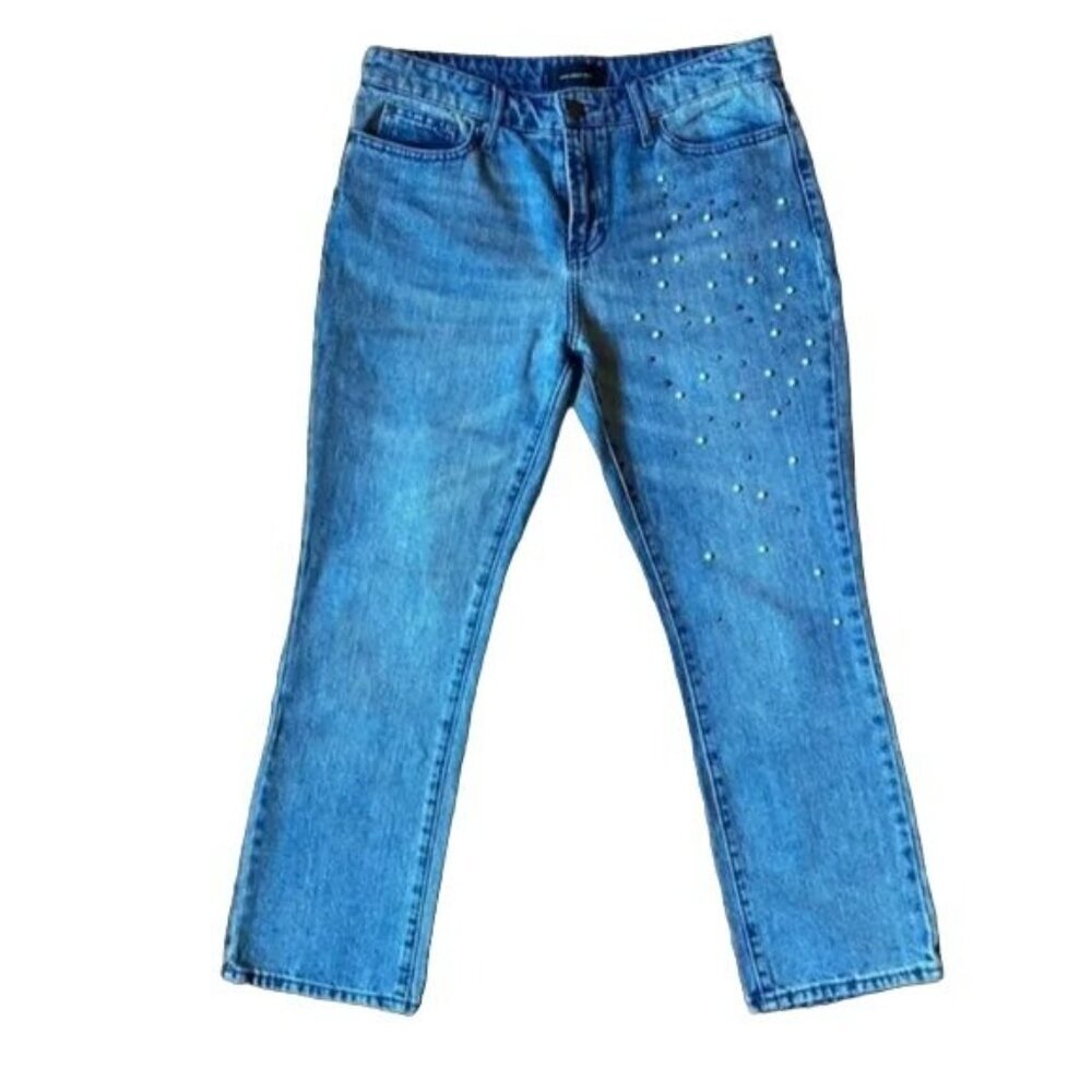Who What Wear Pearl Embellished Cropped Jeans - Picture 5 of 6